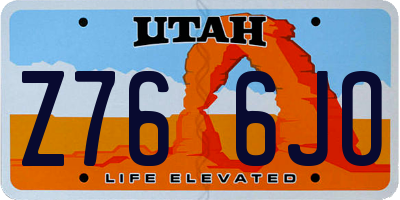 UT license plate Z766JO