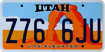 UT license plate Z766JU