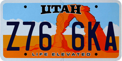 UT license plate Z766KA