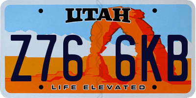 UT license plate Z766KB