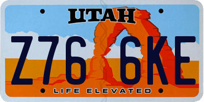 UT license plate Z766KE