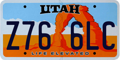 UT license plate Z766LC