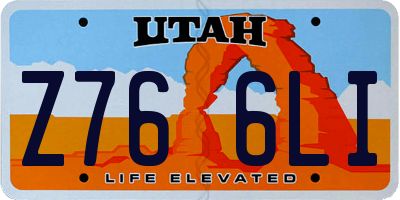 UT license plate Z766LI