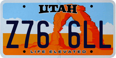 UT license plate Z766LL
