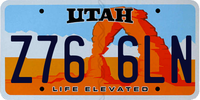 UT license plate Z766LN