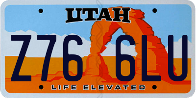 UT license plate Z766LU