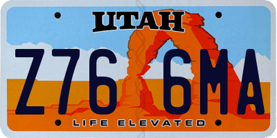 UT license plate Z766MA