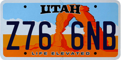 UT license plate Z766NB