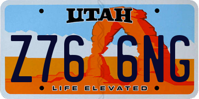 UT license plate Z766NG