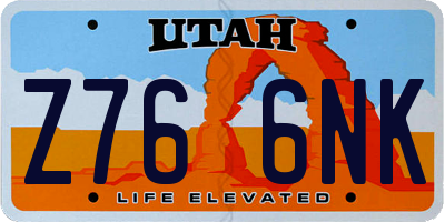 UT license plate Z766NK