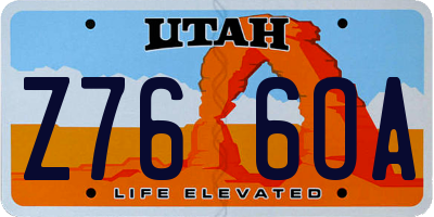 UT license plate Z766OA