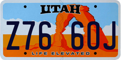 UT license plate Z766OJ