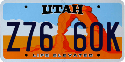 UT license plate Z766OK