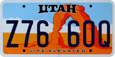 UT license plate Z766OQ