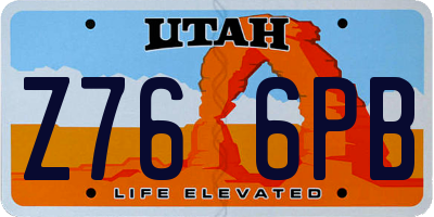 UT license plate Z766PB