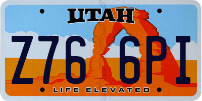 UT license plate Z766PI