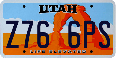 UT license plate Z766PS