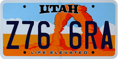 UT license plate Z766RA