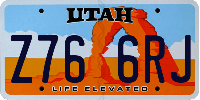 UT license plate Z766RJ