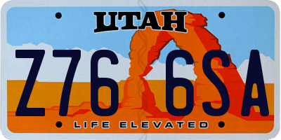 UT license plate Z766SA