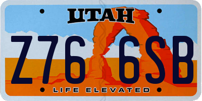 UT license plate Z766SB