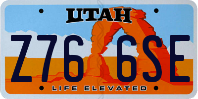 UT license plate Z766SE