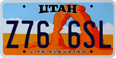 UT license plate Z766SL
