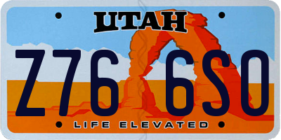 UT license plate Z766SO