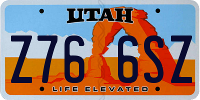 UT license plate Z766SZ