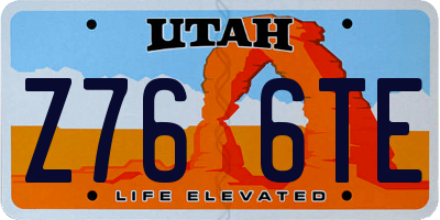 UT license plate Z766TE