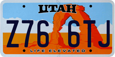 UT license plate Z766TJ