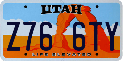 UT license plate Z766TY