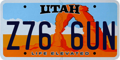 UT license plate Z766UN
