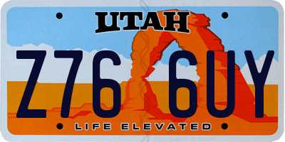 UT license plate Z766UY