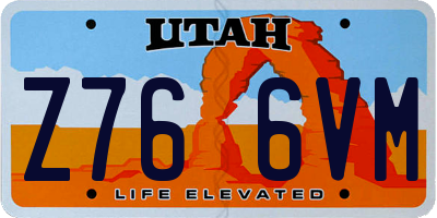 UT license plate Z766VM