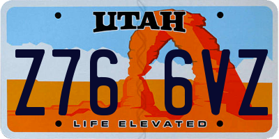 UT license plate Z766VZ
