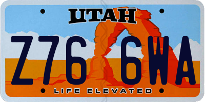UT license plate Z766WA