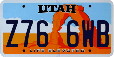 UT license plate Z766WB