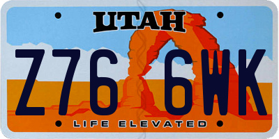 UT license plate Z766WK