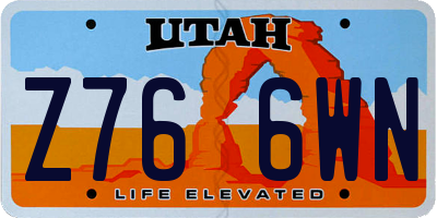 UT license plate Z766WN