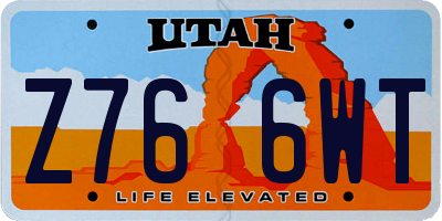 UT license plate Z766WT