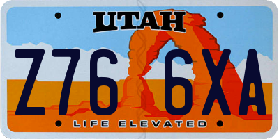 UT license plate Z766XA