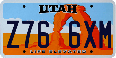 UT license plate Z766XM
