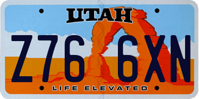 UT license plate Z766XN