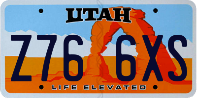 UT license plate Z766XS