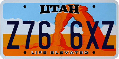 UT license plate Z766XZ