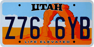 UT license plate Z766YB