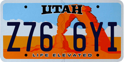 UT license plate Z766YI