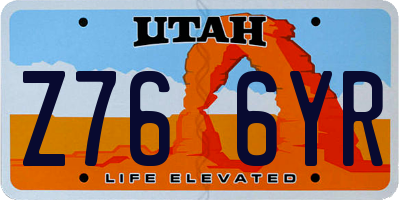 UT license plate Z766YR