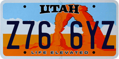 UT license plate Z766YZ